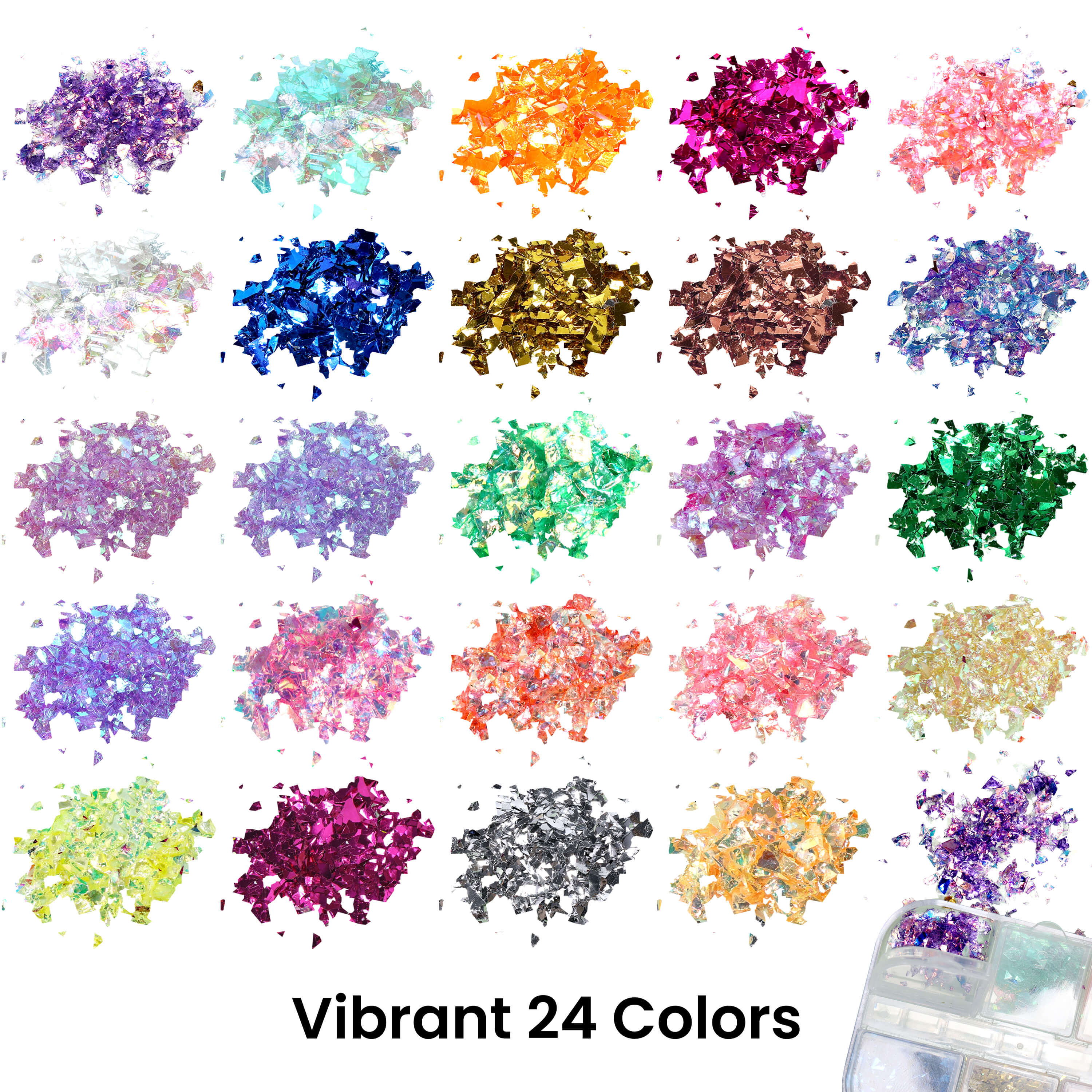 Resiners® 24 Colors Holographic Iridescent Loose Glitter