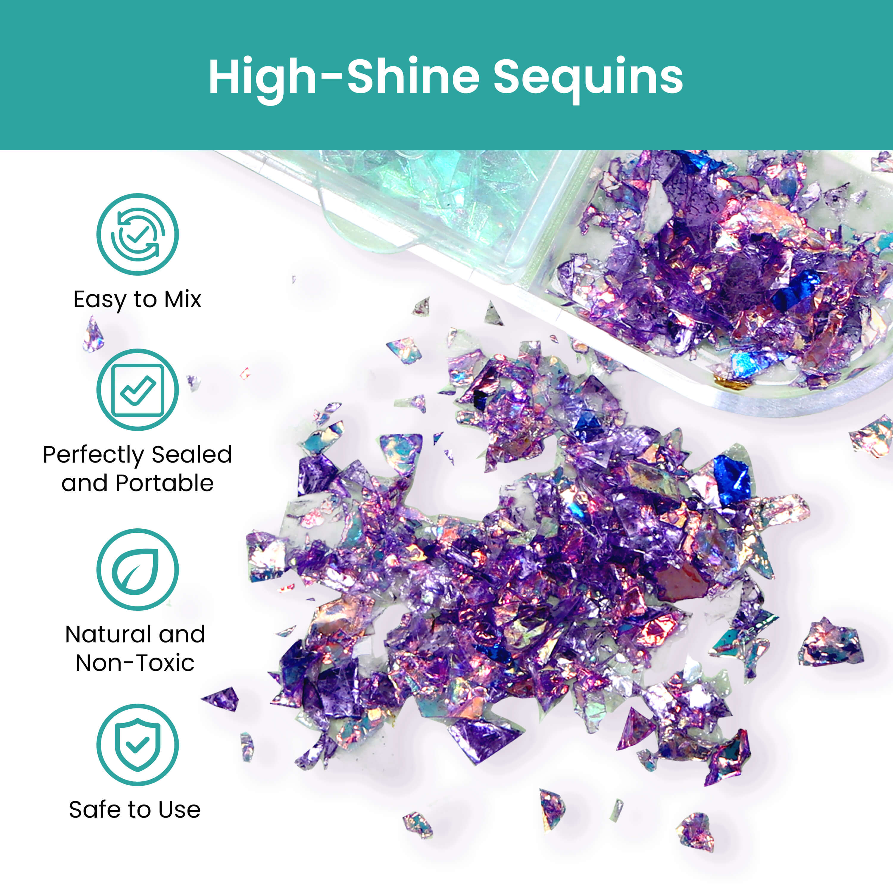 Resiners® 24 Colors Holographic Iridescent Loose Glitter