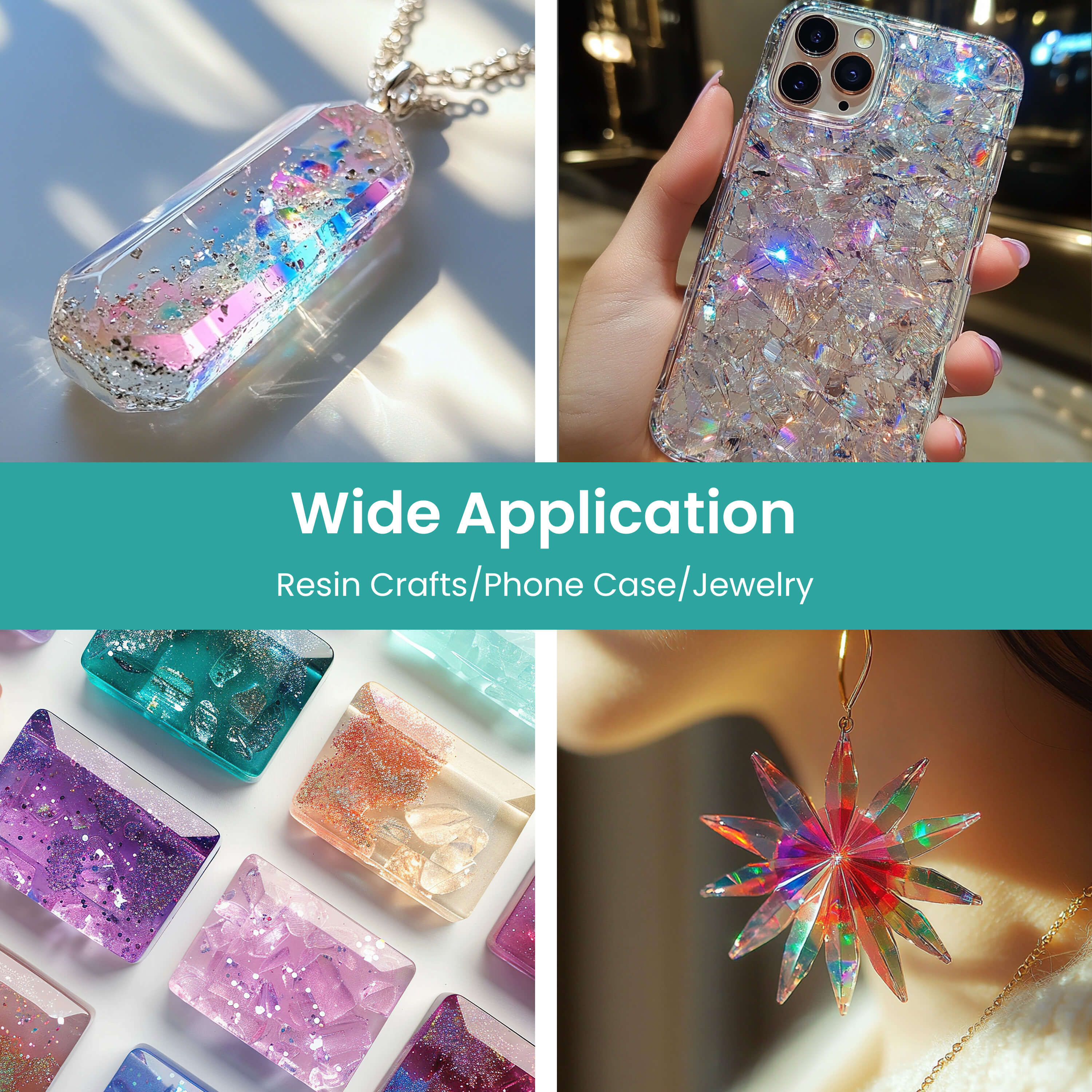 Resiners® 24 Colors Holographic Iridescent Loose Glitter