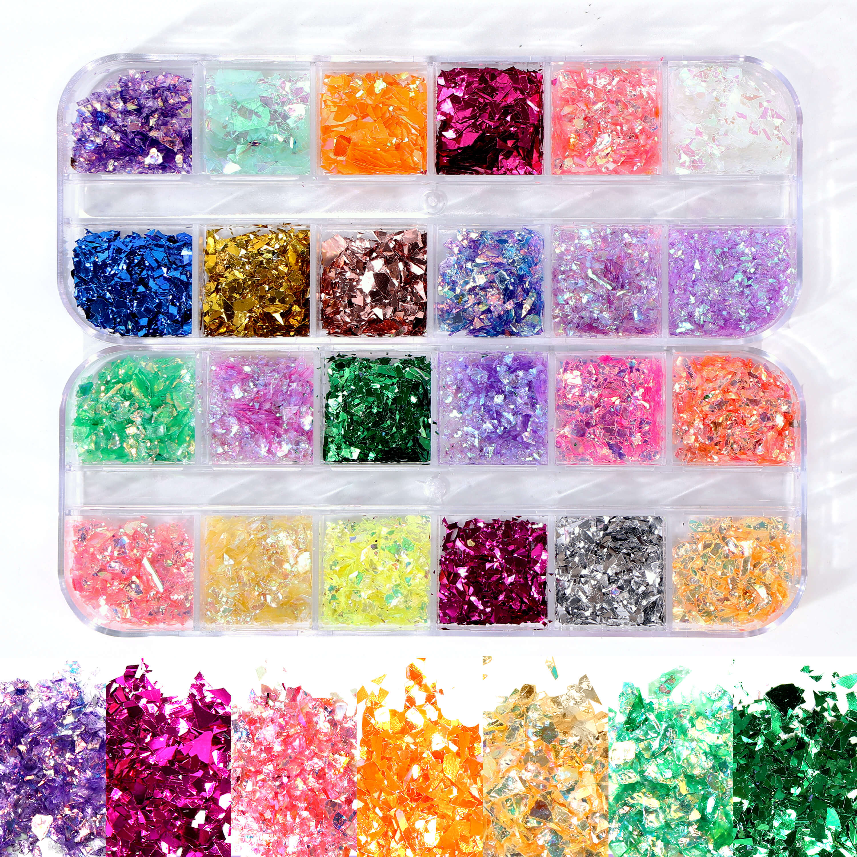 Resiners® 24 Colors Holographic Iridescent Loose Glitter