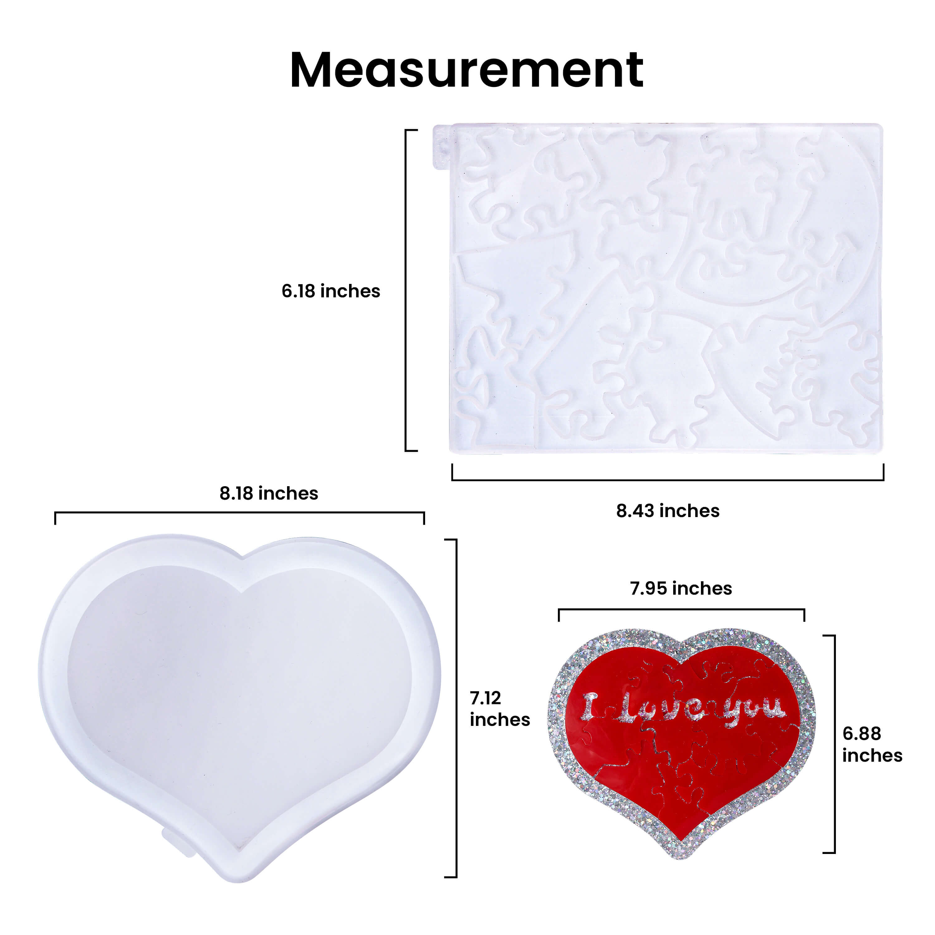 Resiners® Jigsaw Heart Silicone Mold DIY Craft Kit