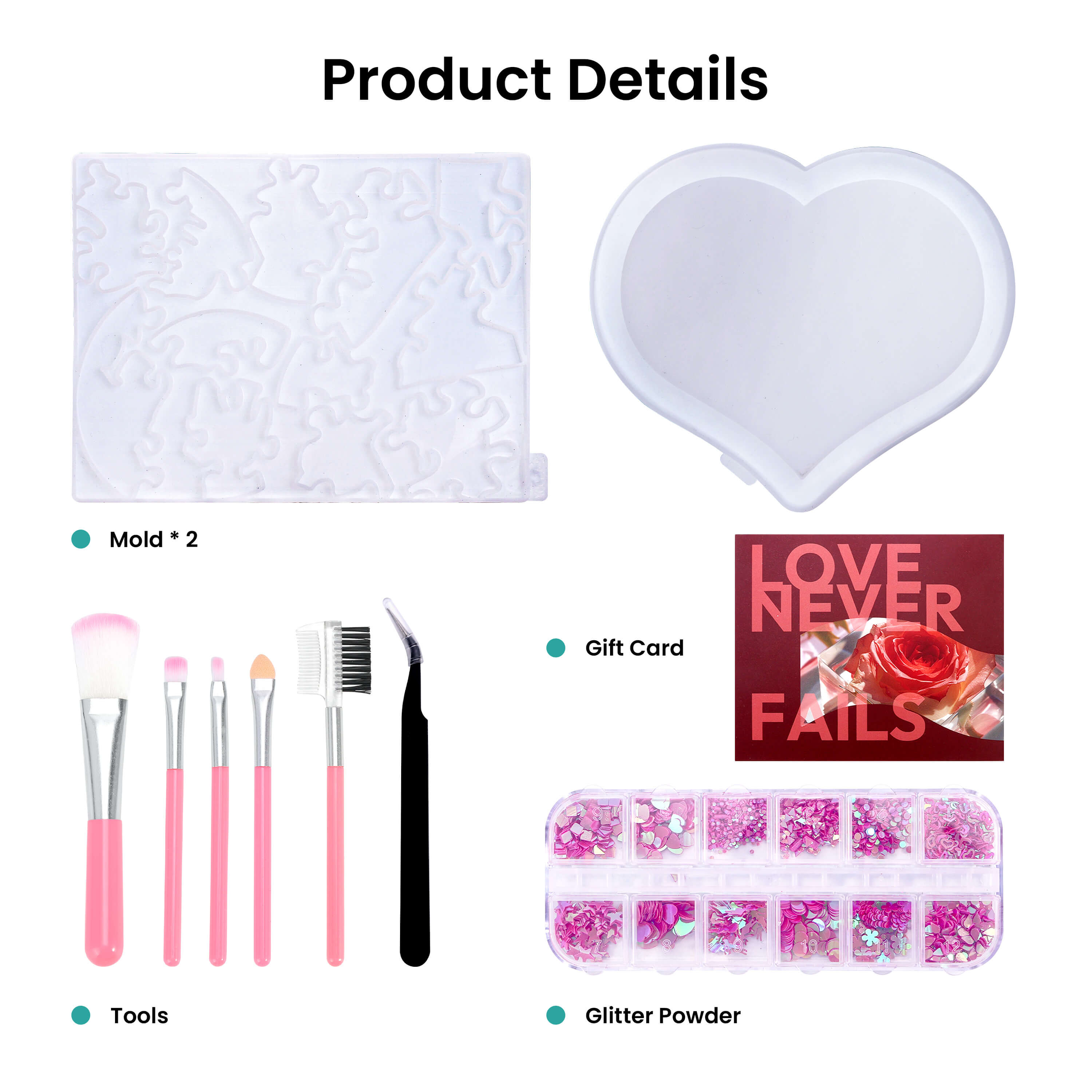 Resiners® Jigsaw Heart Silicone Mold DIY Craft Kit