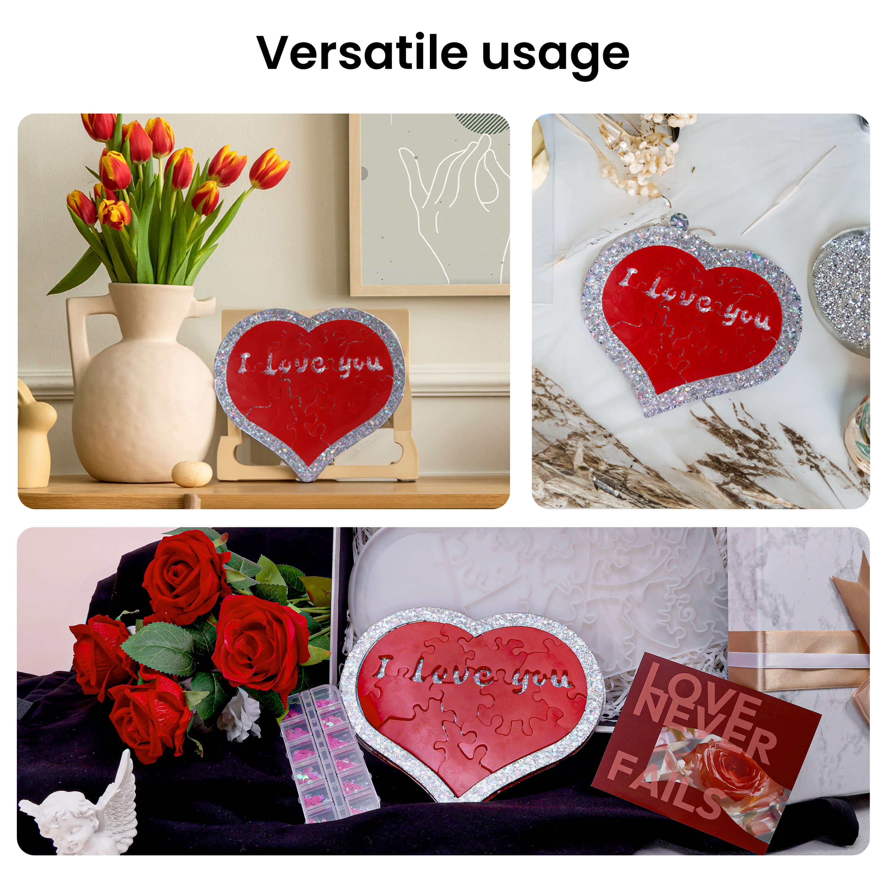 Resiners® Jigsaw Heart Silicone Mold DIY Craft Kit