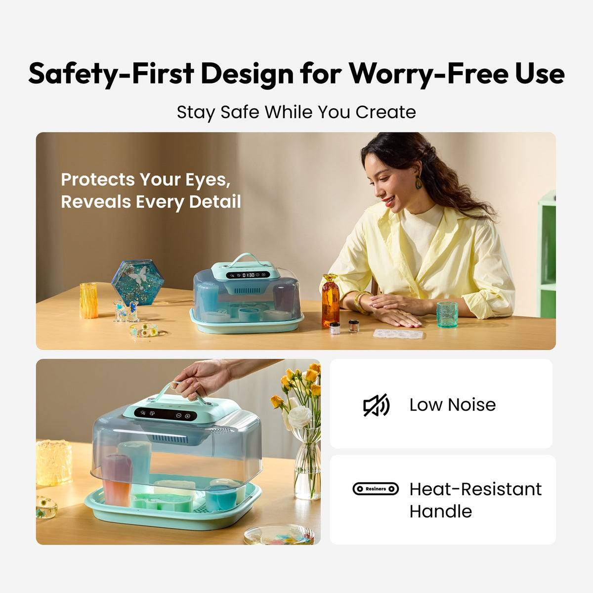 Resiners Resin Curing Machine: Auto-curing station with a large tray, 2 ...