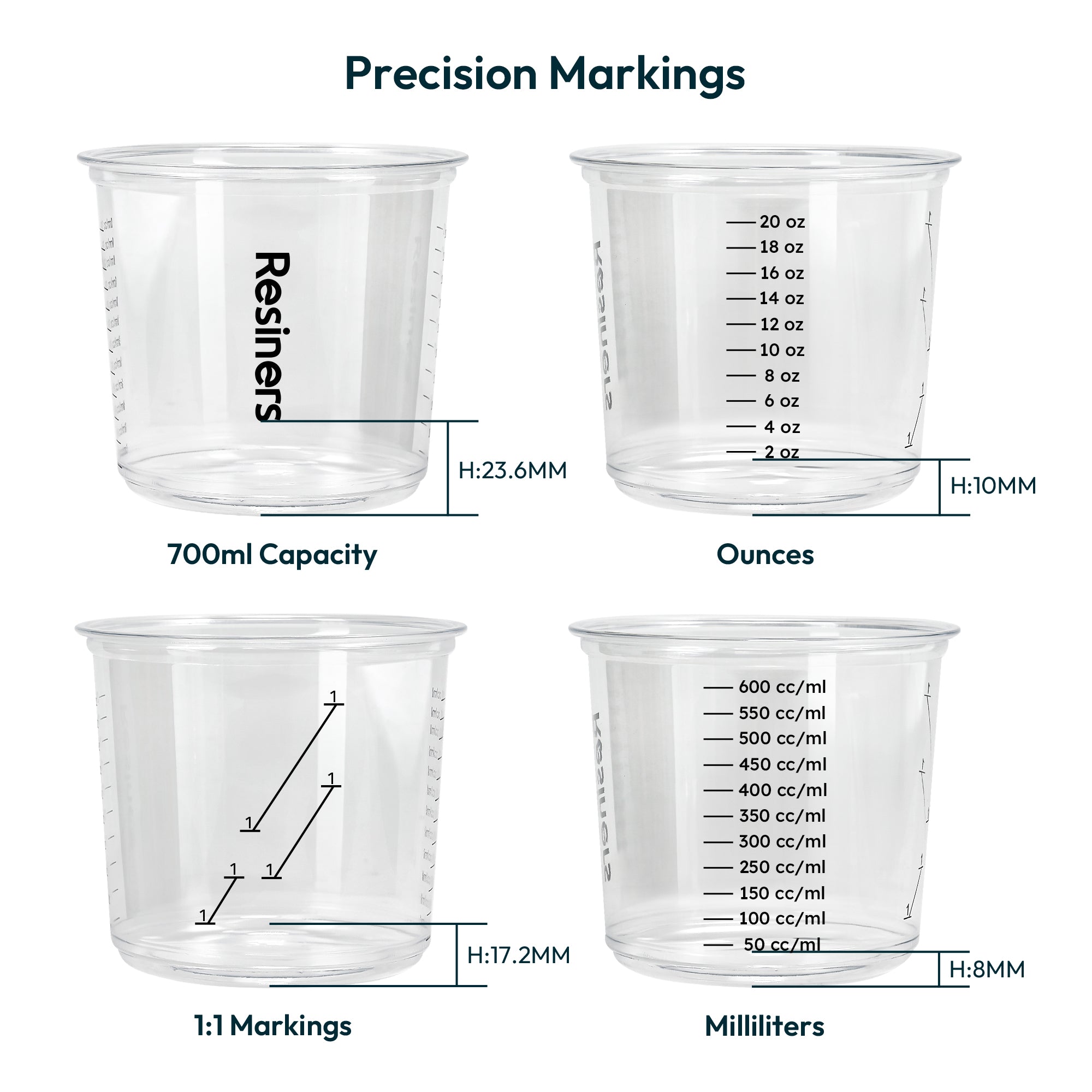 Resiners 50PCS Reusable Measuring Mixing Cups Tool Kit