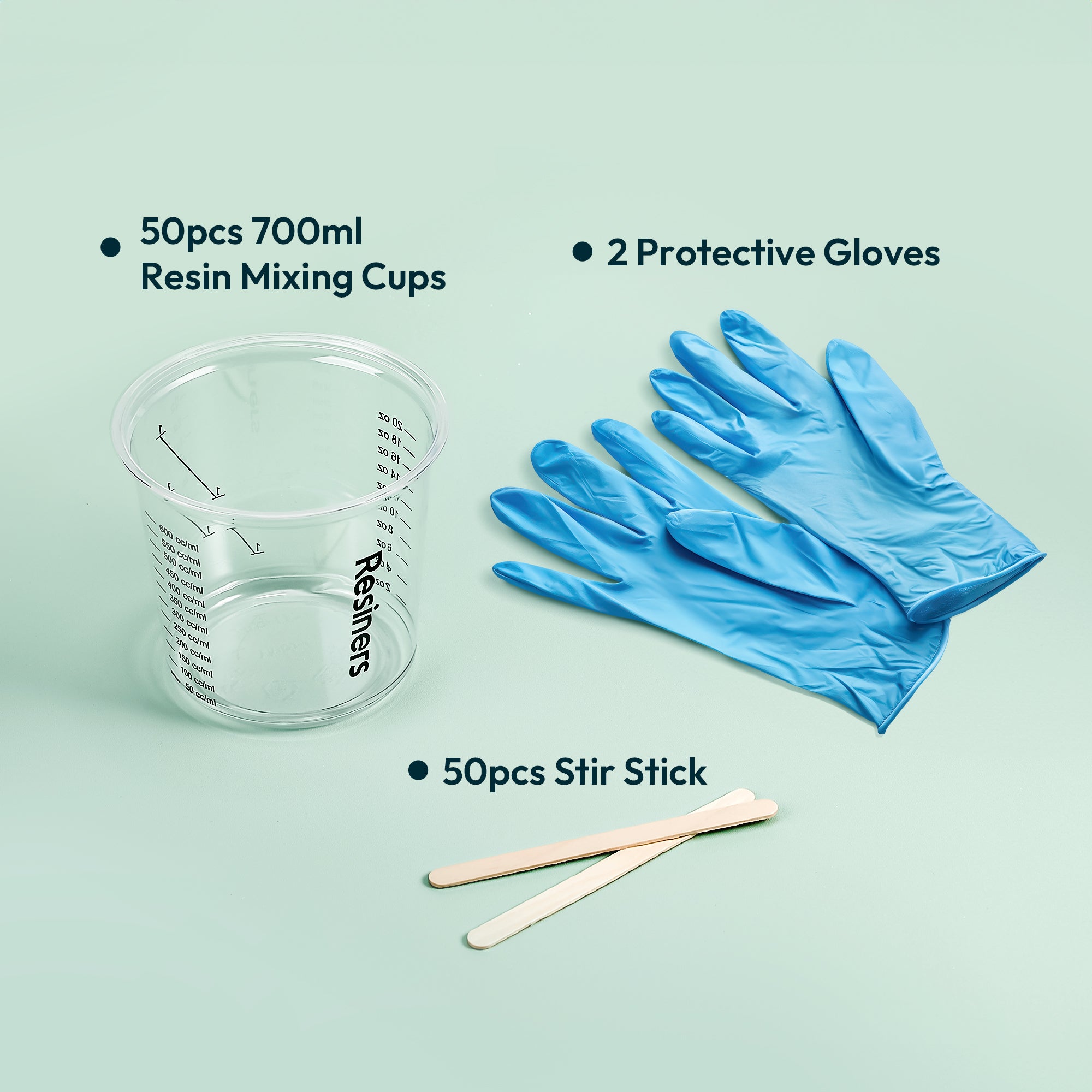 Resiners 50PCS Reusable Measuring Mixing Cups Tool Kit