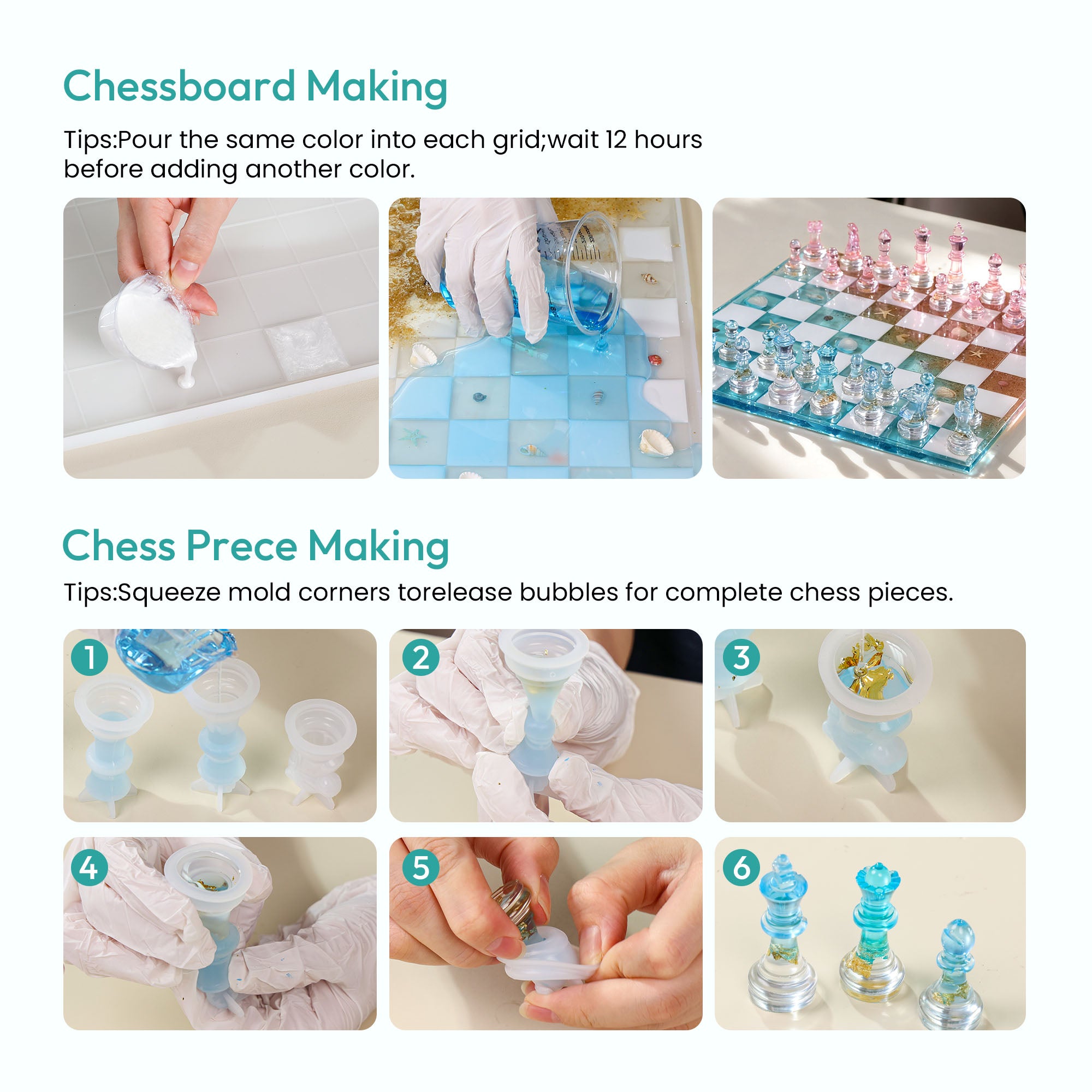 Resiners Chess Molds for Resin Casting