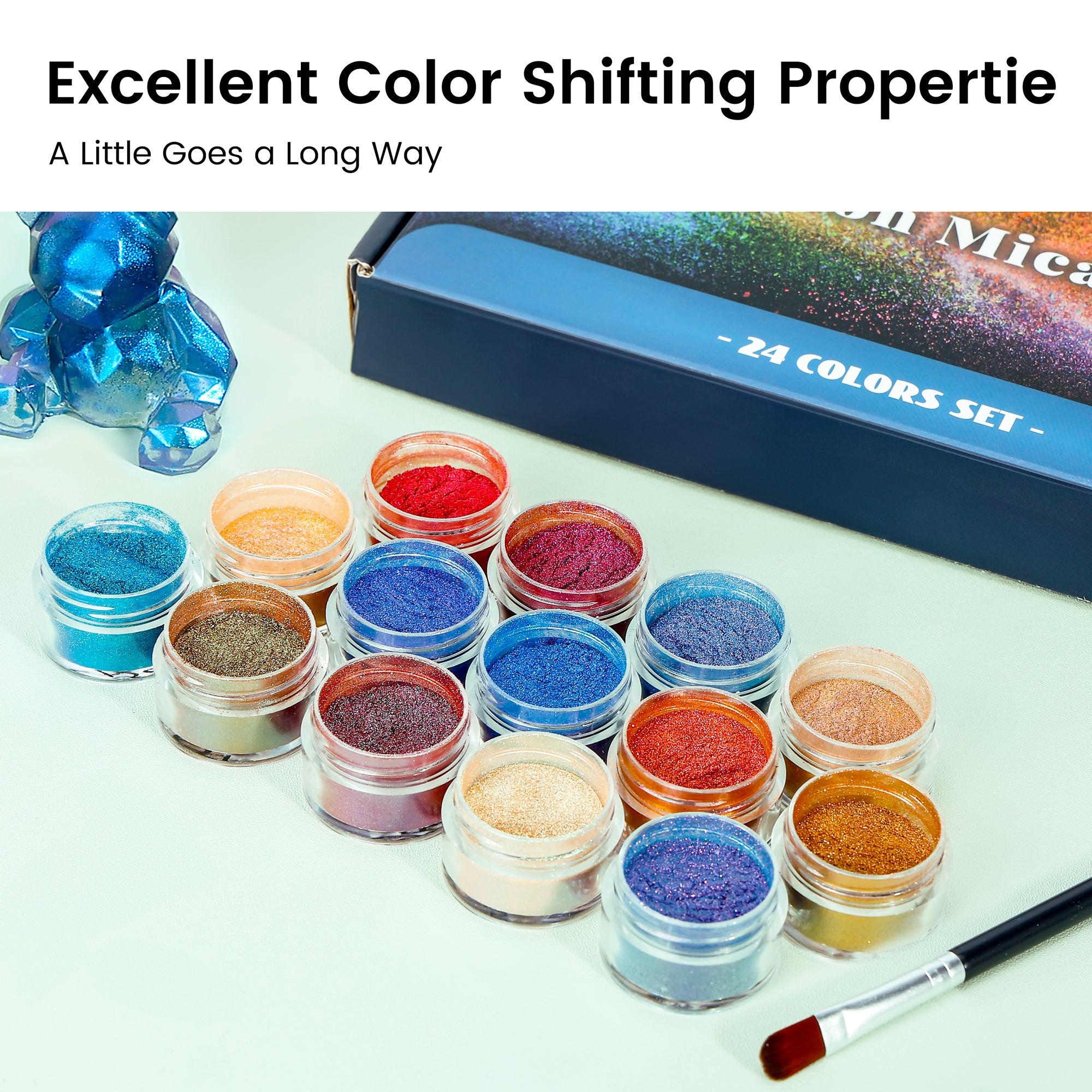 Resiners® 24 Colors Chameleon Mica Powder Set - 0.1oz(3g)/Bottle