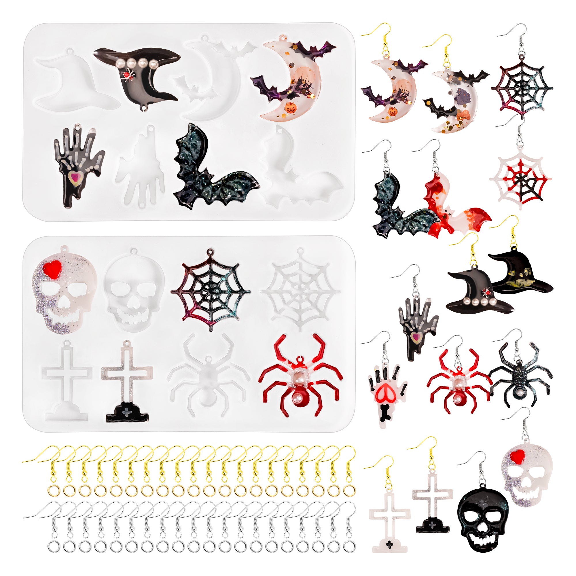 Resiners Halloween Resin Earring Molds with Holes