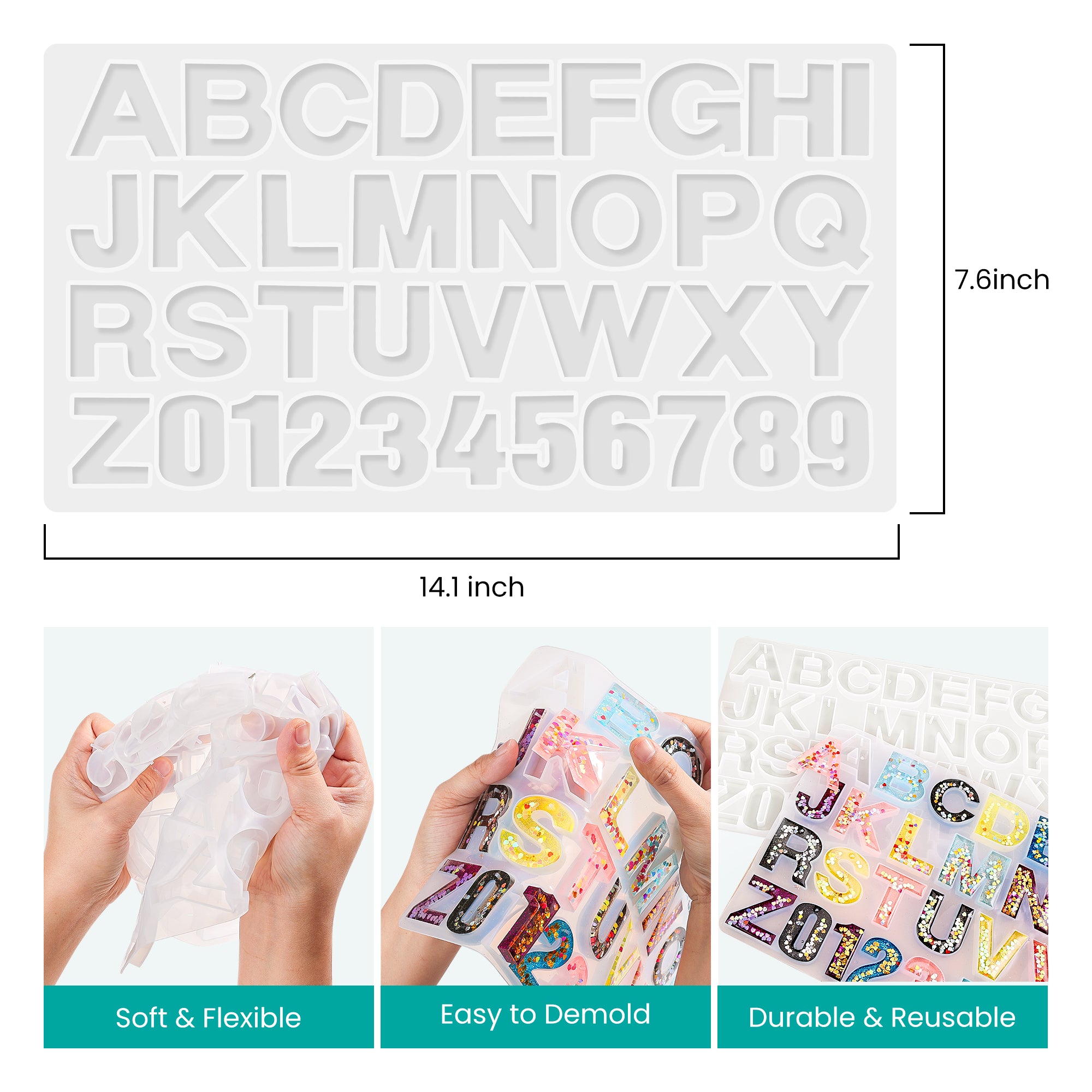 Resiners® Alphabet Resin Starter Kit for Beginners Complete Kit with M