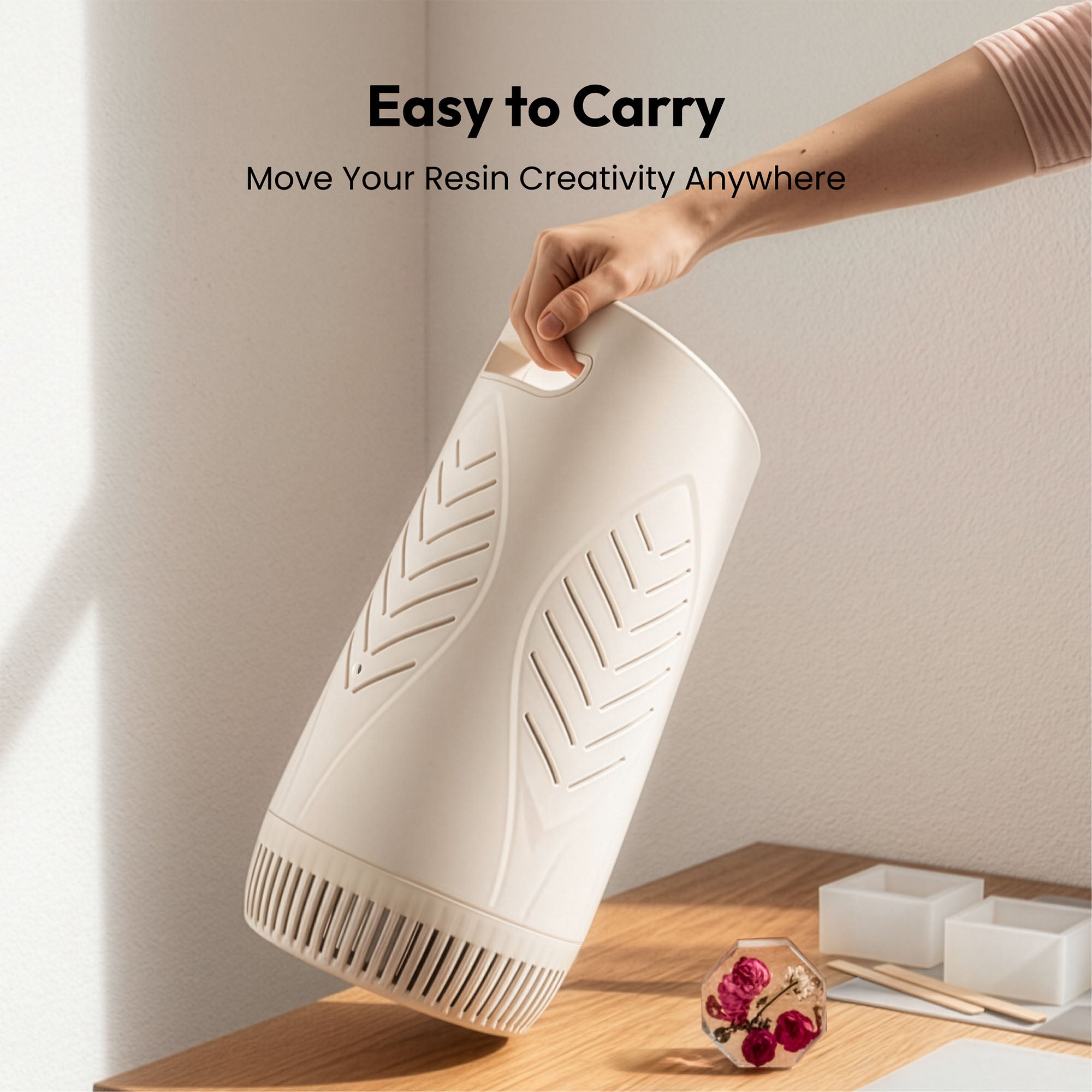 Resiners Warm Sand White Resin Air Purifier Lite