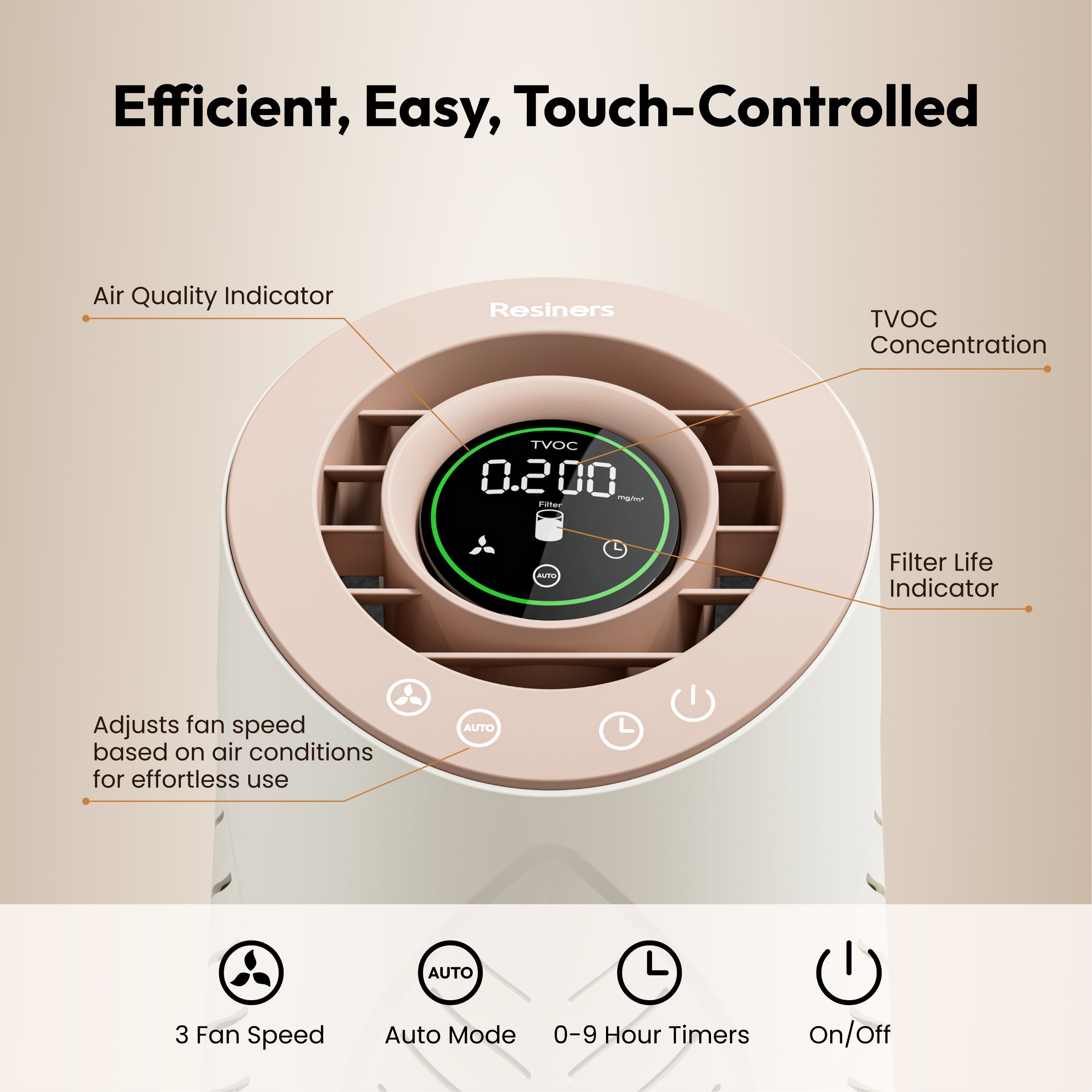 ブースター＆イコライザーAES101A Pure Breeze Resiners® Purair Lite Resin Air Purifier