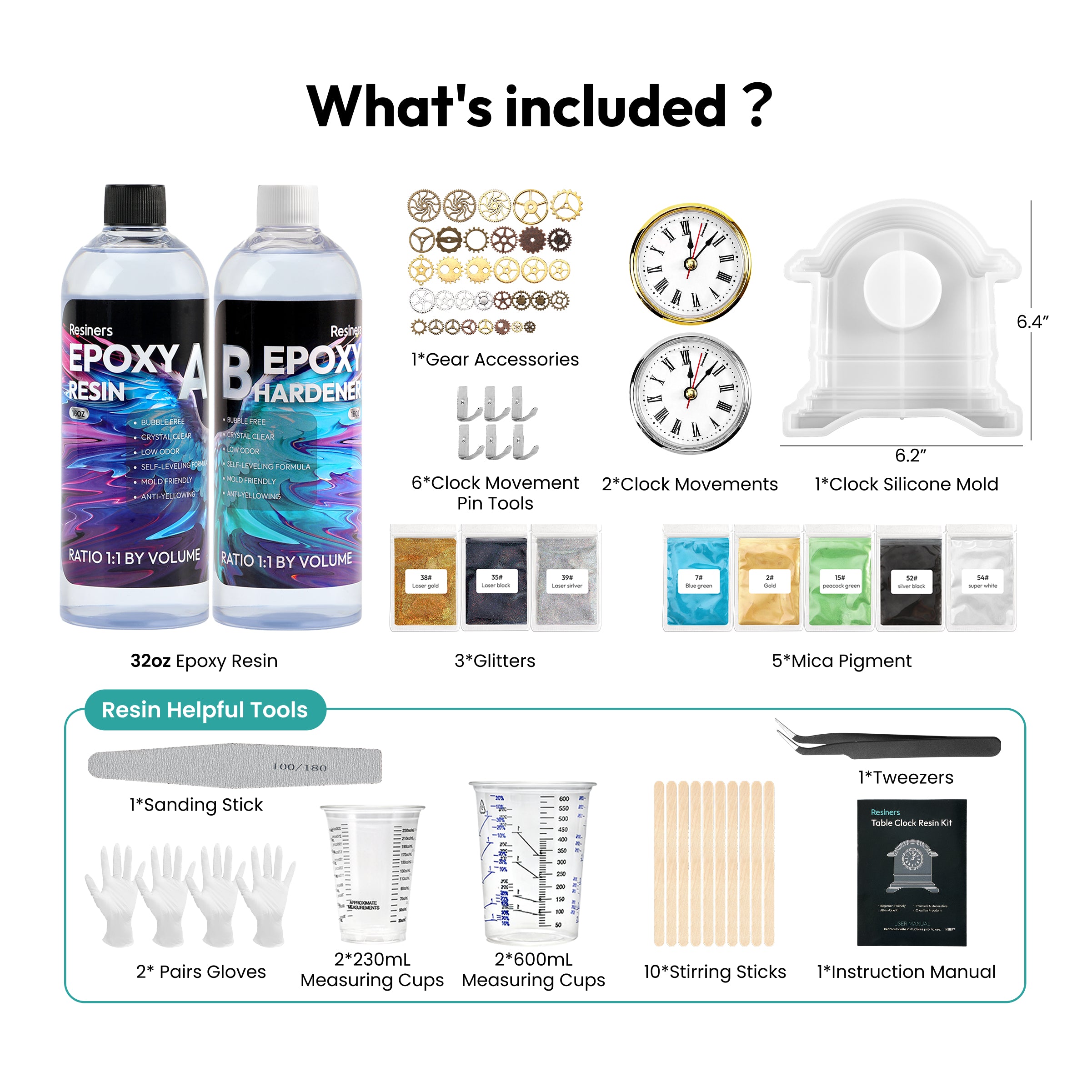 Resiners® DIY Resin Clock Making Kit