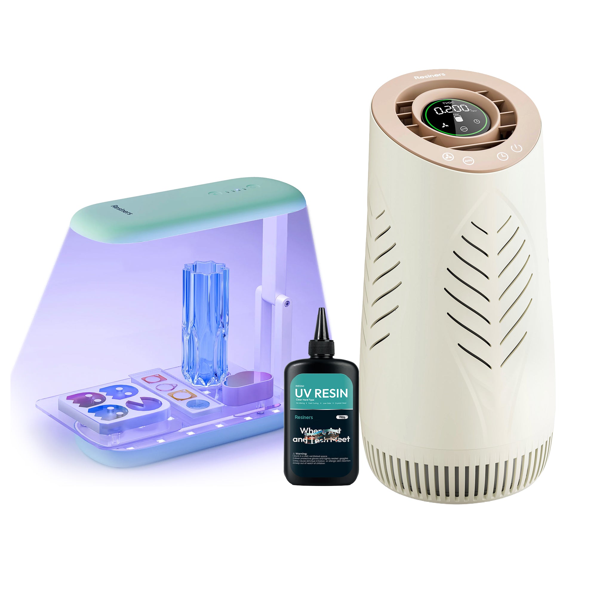 Quick Cure Kit(Purair Lite Purifier+250g UV Resin+Double-Sided UV Light)