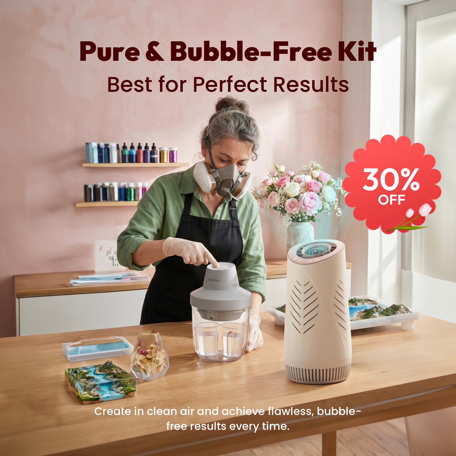 Pure & Bubble-Free Kit (Purair Lite Purifier+AirLess Lite Bubble Remover)