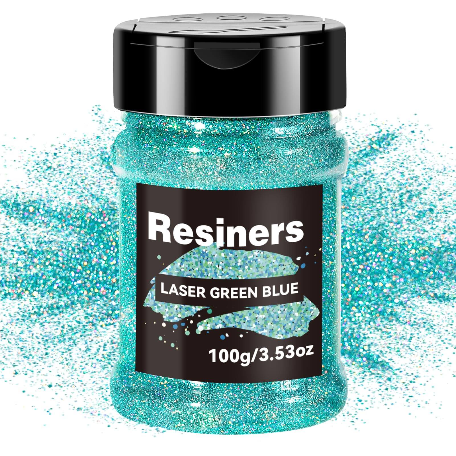 Resiners® Holographic Ultra Fine Glitter Powder - 3.53oz/100g, 1/128  Metallic Epoxy Resin Glitter Sequins Flakes for Tumblers, Art Crafts