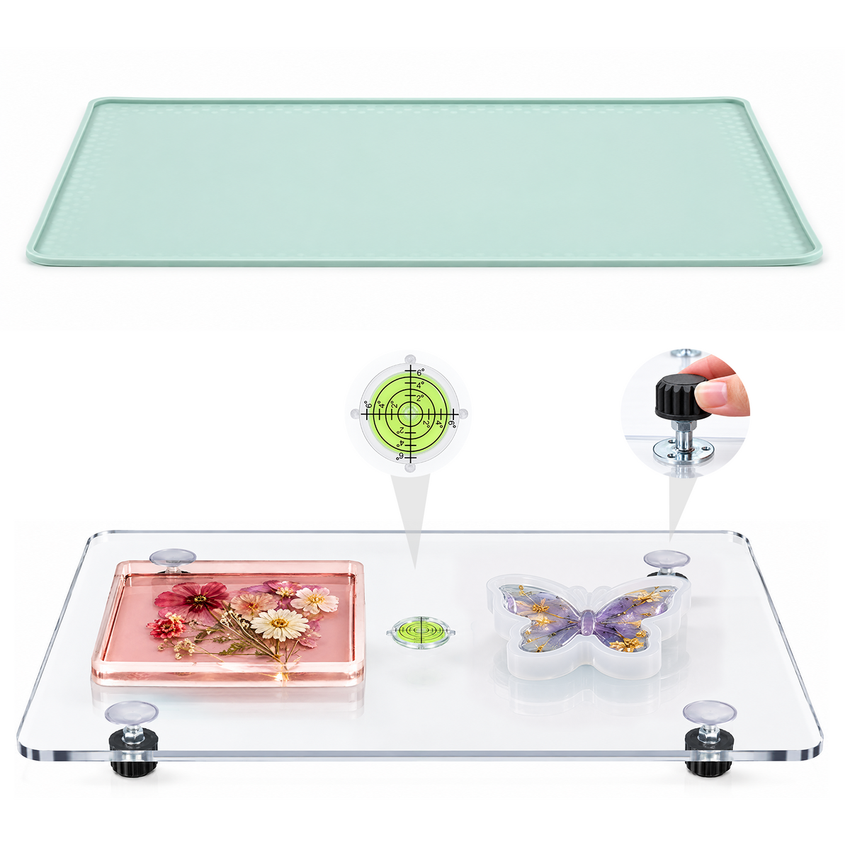 Resiners® Adjustable Resin Leveling Table with Silicone Mat