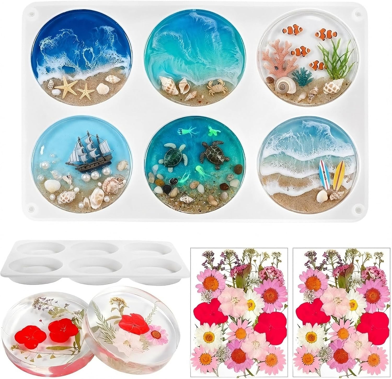 Resiners® 6-Cavity Silicone Coaster Mold Kit